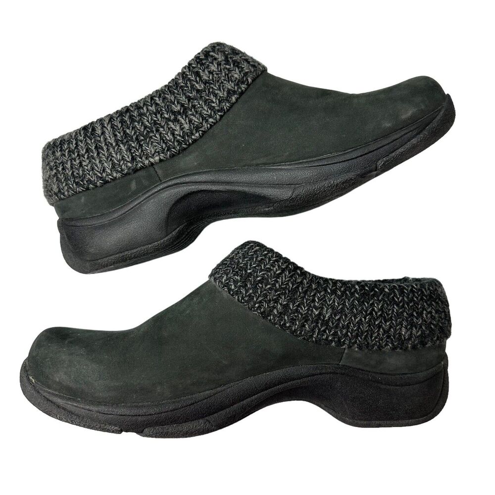 Dansko Women’s KENZIE Black Leather Sweater Knit Clog Size 40 EU/9.5-10 US - Picture 2 of 10